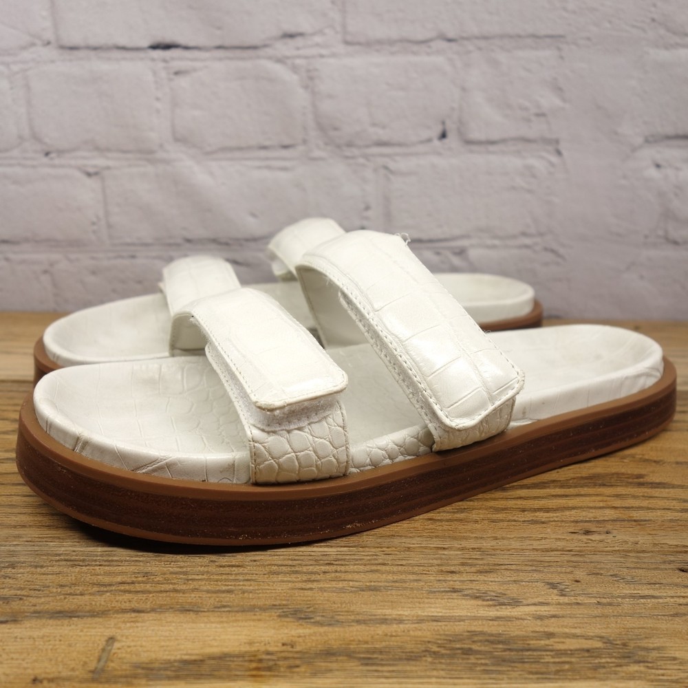 Mango MNG Women's Size 40 (8.5) White Slides Sandals #111